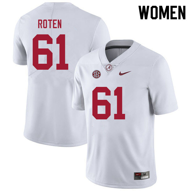 Alabama Crimson Tide Women's Graham Roten #61 White NCAA Nike Authentic Stitched 2021 College Football Jersey QK16D06IZ